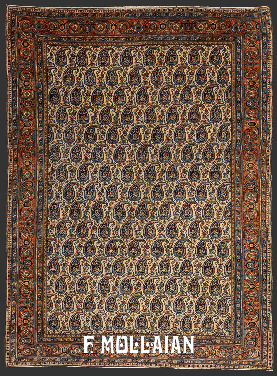 All-over Moharramat with Botheh design hand Knotted Mishan Antique Rug n°:805933
